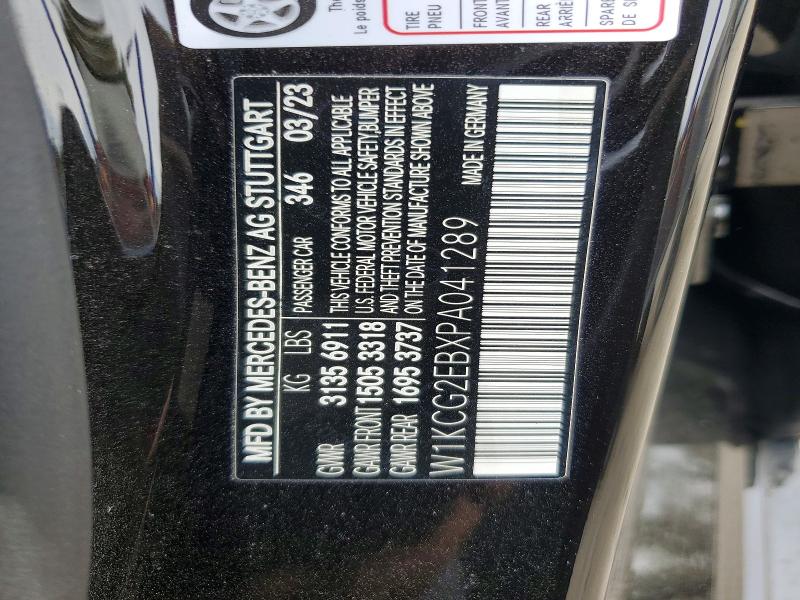 52703416 :رقم المزاد ، W1KCG2EBXPA041289 vin ، 2023 Mercedes-benz Eqs 450 مزاد بيع