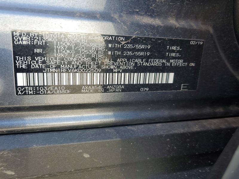 Продажа на аукционе авто 2019 Toyota Rav4, vin: JTMN1RFV6KD022509, номер лота: 53243316