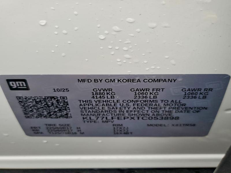 Продажа на аукционе авто 2026 Chevrolet Trax, vin: KL77LFEPXTC053898, номер лота: 52659846