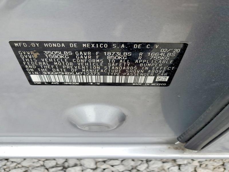 2020 Honda Fit მანქანა იყიდება აუქციონზე, vin: 3HGGK5H8XLM712373, აუქციონის ნომერი: 53234396