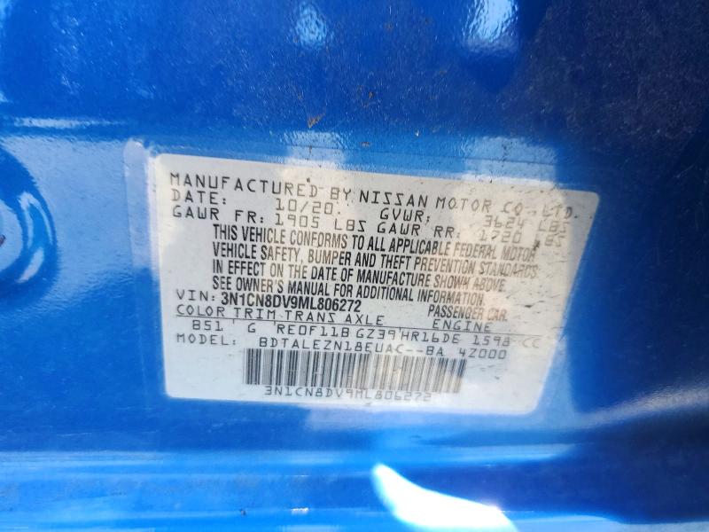 Продаж на аукціоні авто 2021 Nissan Versa, vin: 3N1CN8DV9ML806272, номер лоту: 53394176