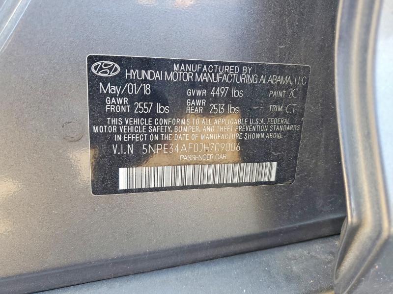 2018 Hyundai Sonata მანქანა იყიდება აუქციონზე, vin: 5NPE34AF0JH709006, აუქციონის ნომერი: 53568716