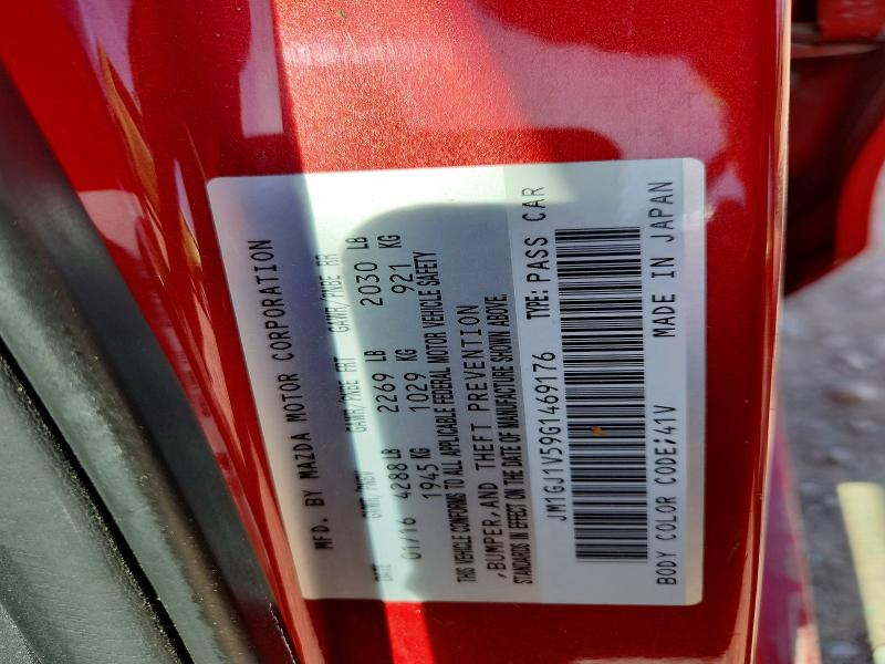 52872126 :رقم المزاد ، JM1GJ1V59G1469176 vin ، 2016 Mazda 6 مزاد بيع