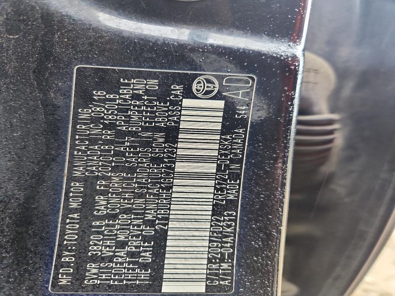 Продаж на аукціоні авто 2016 Toyota Corolla, vin: 2T1BURHE1GC731232, номер лоту: 54504256
