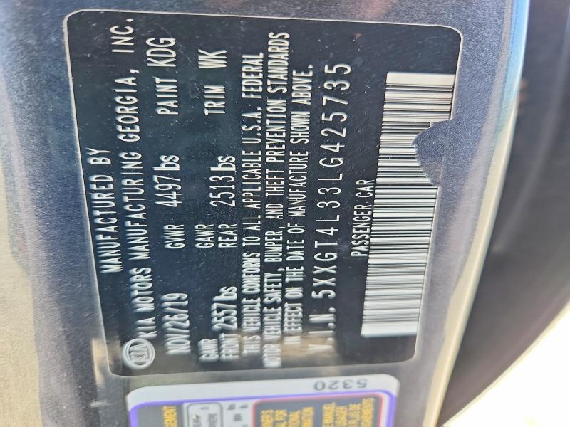 54727796 :رقم المزاد ، 5XXGT4L33LG425735 vin ، 2020 Kia Optima مزاد بيع