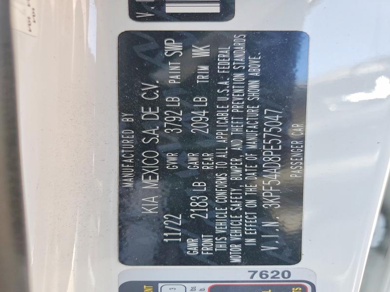 54627896 :رقم المزاد ، 3KPF54AD8PE575047 vin ، 2023 Kia Forte مزاد بيع