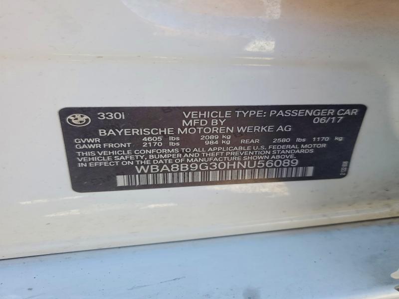Продажа на аукционе авто 2017 Bmw 330, vin: WBA8B9G30HNU56089, номер лота: 53946516