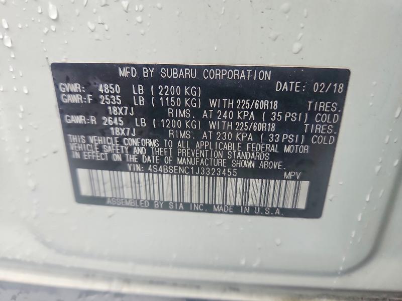 Aukcja sprzedaży 2018 Subaru Outback, vin: 4S4BSENC1J3323455, numer aukcji: 53446286