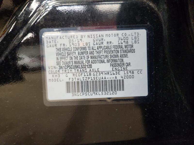 Продажа на аукционе авто 2019 Nissan Kicks, vin: 3N1CP5CU9KL532120, номер лота: 52960796