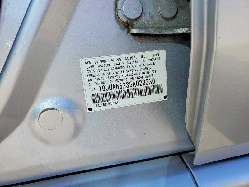 Aukcja sprzedaży 2005 Acura Tl, vin: 19UUA66235A029330, numer aukcji: 52068996