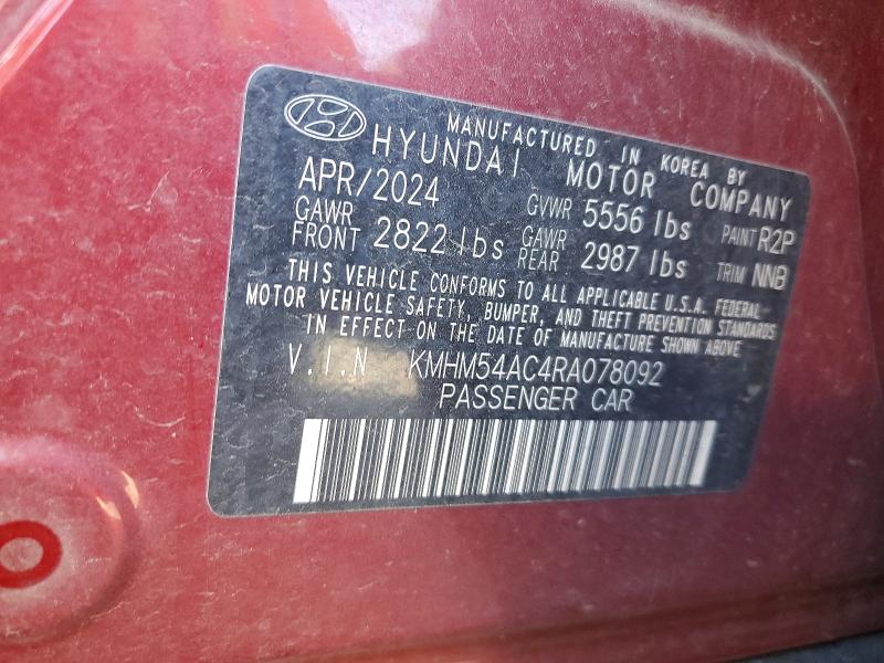 Aukcja sprzedaży 2024 Hyundai Ioniq 6, vin: KMHM54AC4RA078092, numer aukcji: 53835336