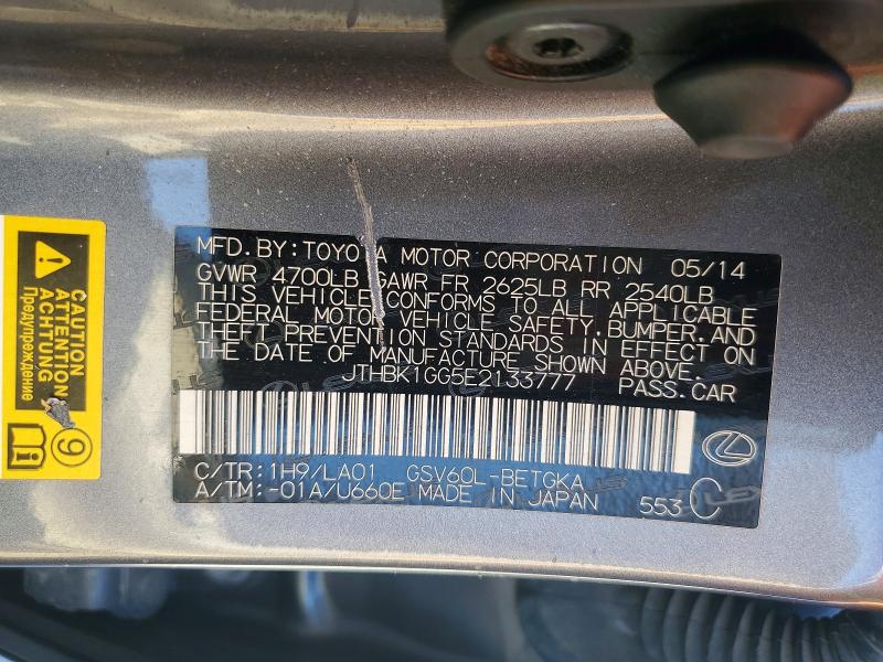 Продаж на аукціоні авто 2014 Lexus Es, vin: JTHBK1GG5E2133777, номер лоту: 53439286