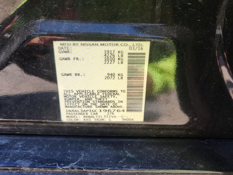 Aukcja sprzedaży 2016 Nissan Altima, vin: 1N4AL3AP1GC196764, numer aukcji: 53576726