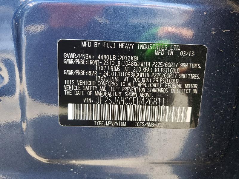 Продаж на аукціоні авто 2014 Subaru Forester, vin: JF2SJAHC0EH426811, номер лоту: 52064916