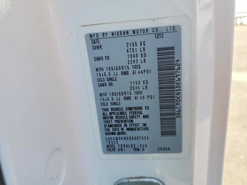 Продаж на аукціоні авто 2013 Nissan Nv200, vin: 3N6CM0KN5DK697624, номер лоту: 53585066