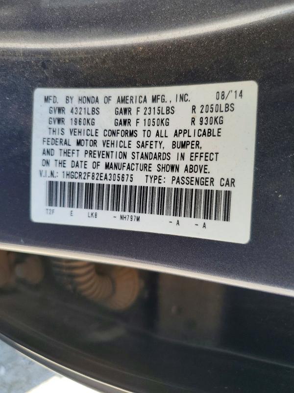Продажа на аукционе авто 2014 Honda Accord, vin: 1HGCR2F82EA305675, номер лота: 53283146
