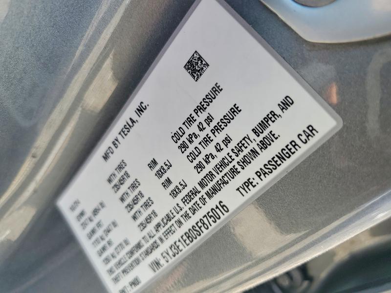 Продажа на аукционе авто 2025 Tesla Model 3, vin: 5YJ3E1EB0SF875016, номер лота: 51964336
