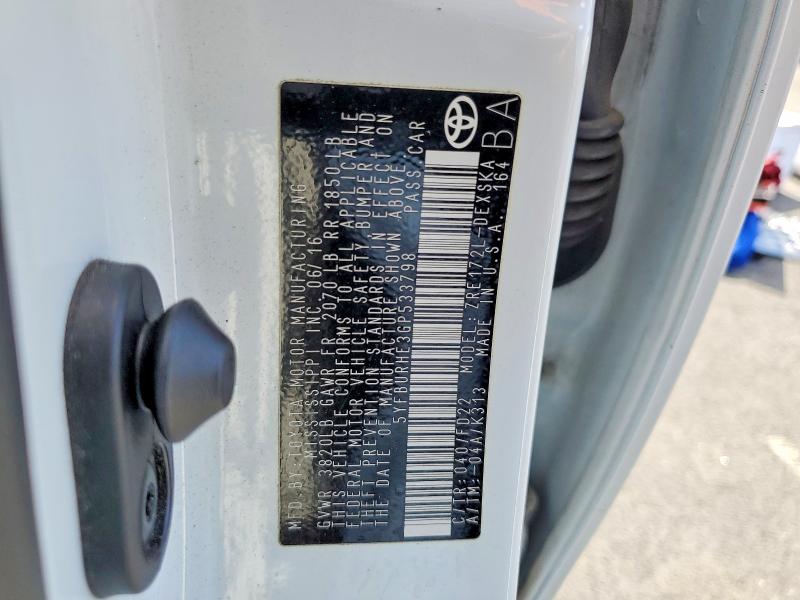 2016 Toyota Corolla მანქანა იყიდება აუქციონზე, vin: 5YFBURHE3GP533798, აუქციონის ნომერი: 55645106
