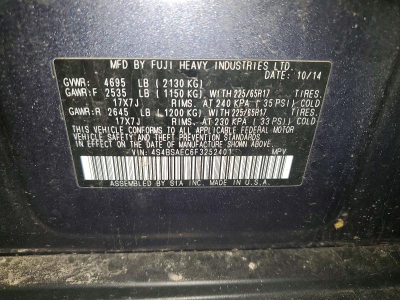 Aukcja sprzedaży 2015 Subaru Outback, vin: 4S4BSAEC6F3252401, numer aukcji: 54413156
