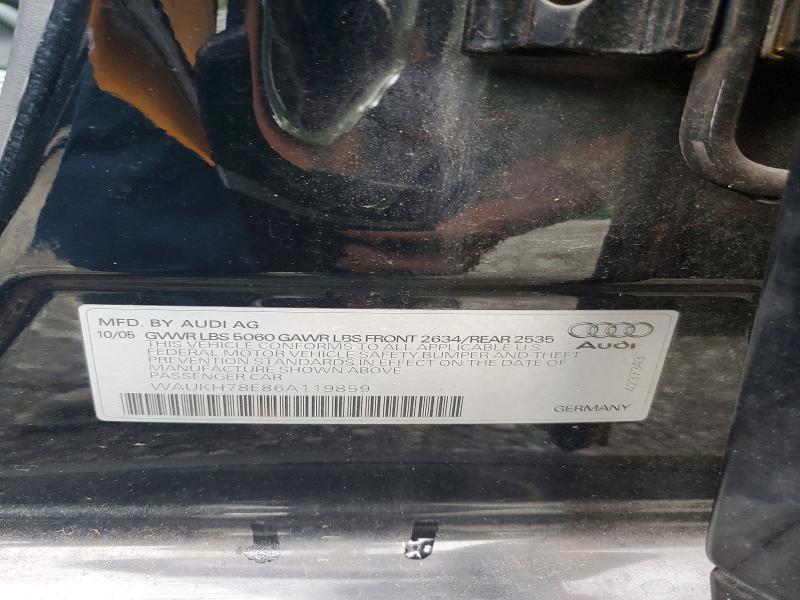 Продажа на аукционе авто 2006 Audi A4, vin: WAUKH78E86A119859, номер лота: 55434886