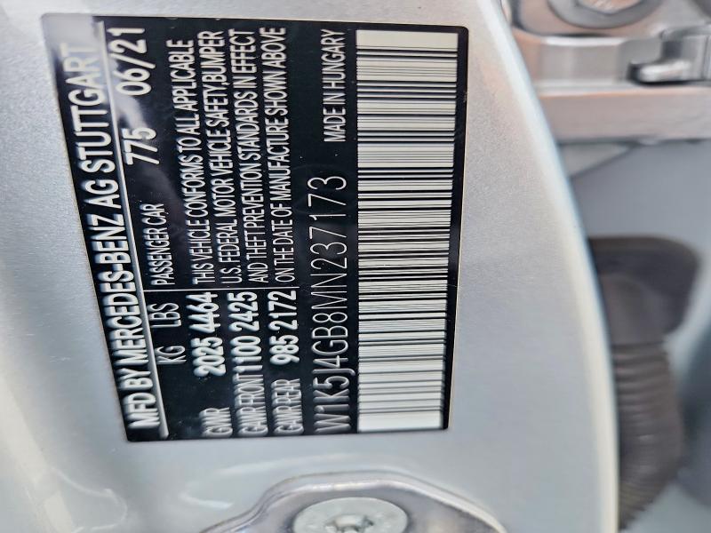 Aukcja sprzedaży 2021 Mercedes-benz Cla, vin: W1K5J4GB8MN237173, numer aukcji: 55623776