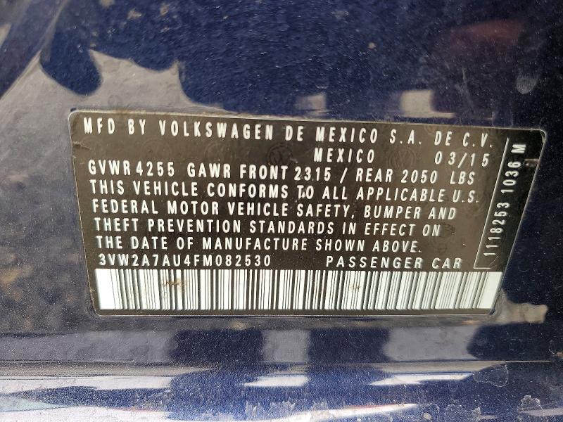 Продаж на аукціоні авто 2015 Volkswagen Golf, vin: 3VW2A7AU4FM082530, номер лоту: 52576466