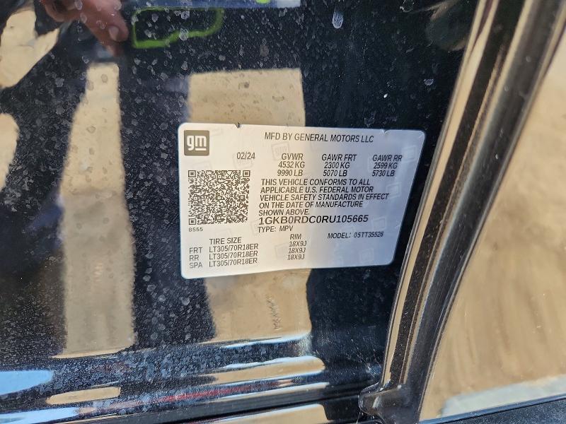 54505486 :رقم المزاد ، 1GKB0RDC0RU105665 vin ، 2024 Gmc Hummer Suv مزاد بيع