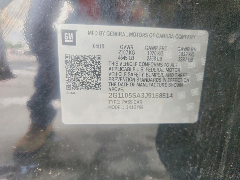 Продаж на аукціоні авто 2018 Chevrolet Impala, vin: 2G1105SA3J9168514, номер лоту: 54696216