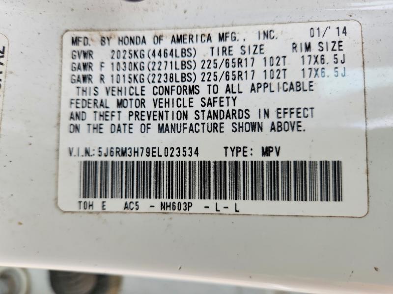Aukcja sprzedaży 2014 Honda Cr-v, vin: 5J6RM3H79EL023534, numer aukcji: 54175226