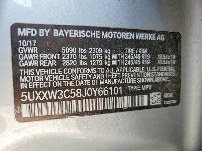 Aukcja sprzedaży 2018 Bmw X4, vin: 5UXXW3C58J0Y66101, numer aukcji: 54475586