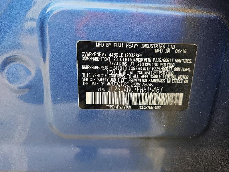52665576 :رقم المزاد ، JF2SJADC7FH815467 vin ، 2015 Subaru Forester مزاد بيع