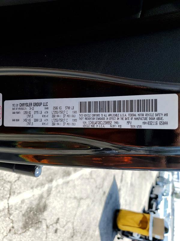 2012 Jeep Wrangler Unlimited მანქანა იყიდება აუქციონზე, vin: 1C4BJWFG8CL230952, აუქციონის ნომერი: 52260496