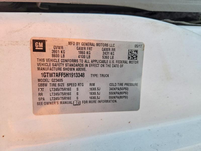Продажа на аукционе авто 2017 Gmc Savana, vin: 1GTW7AFF5H1913348, номер лота: 52469626