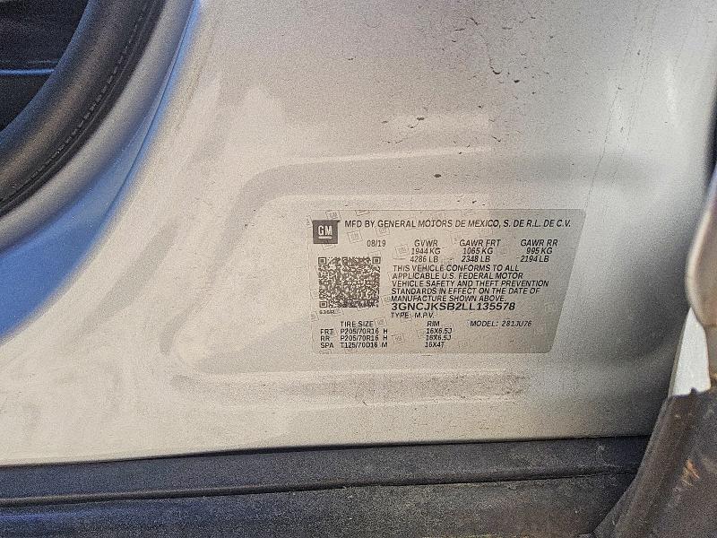53011766 :رقم المزاد ، 3GNCJKSB2LL135578 vin ، 2020 Chevrolet Trax مزاد بيع