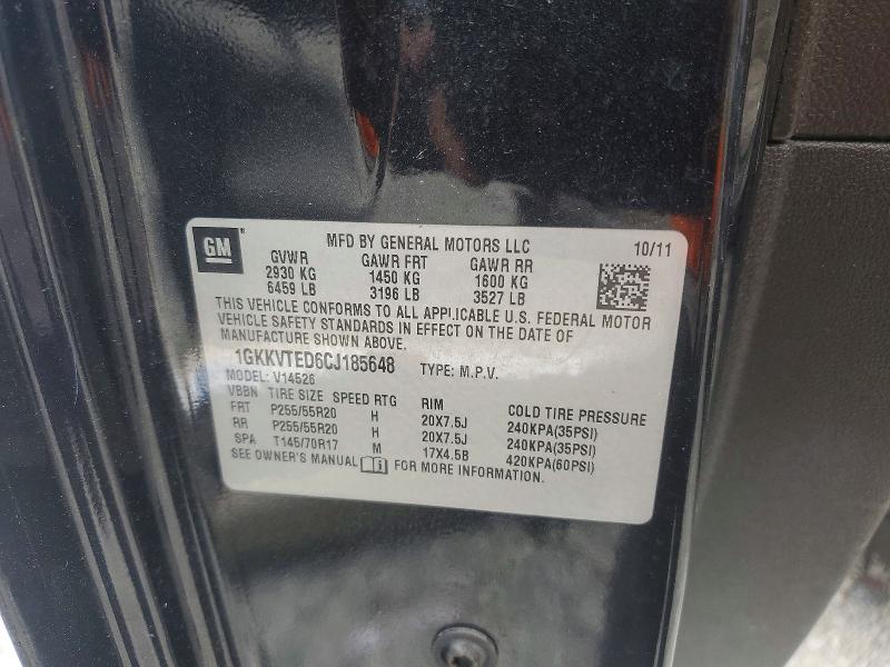 Aukcja sprzedaży 2012 Gmc Acadia, vin: 1GKKVTED6CJ185648, numer aukcji: 53839016