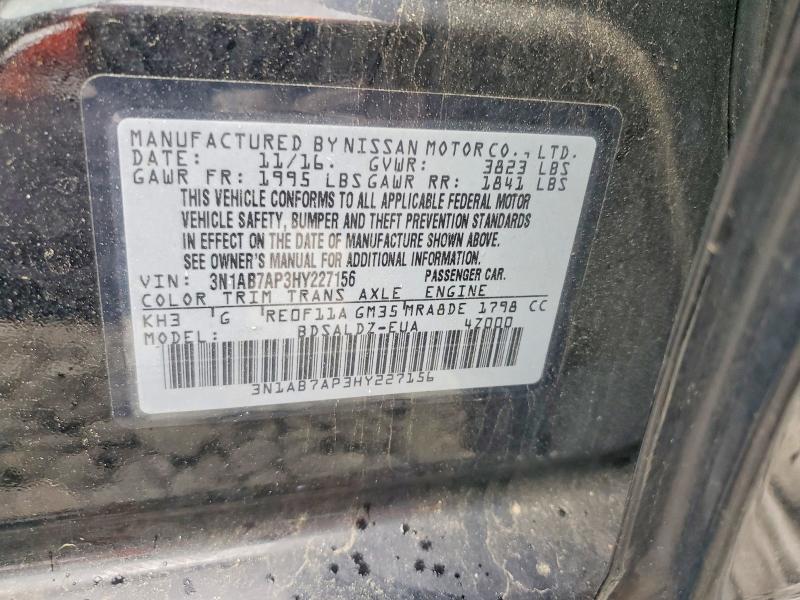 Aukcja sprzedaży 2017 Nissan Sentra, vin: 3N1AB7AP3HY227156, numer aukcji: 52649436