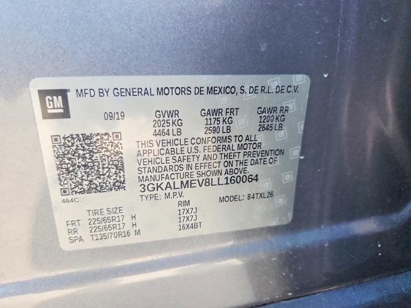 53630216 :رقم المزاد ، 3GKALMEV8LL160064 vin ، 2020 Gmc Terrain مزاد بيع