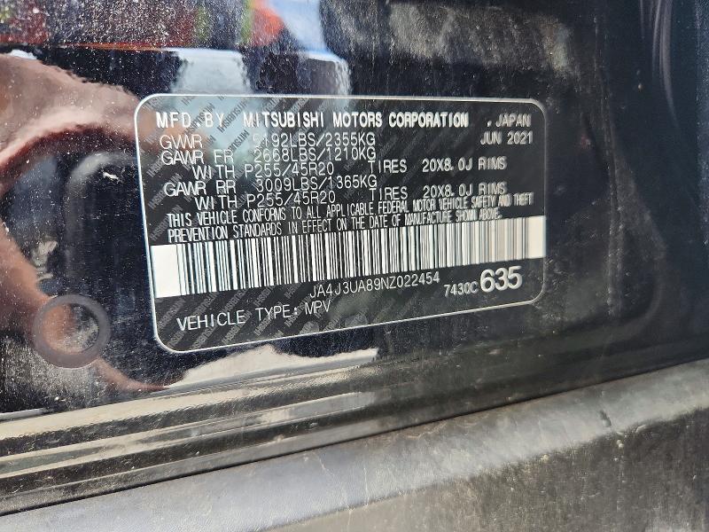 Aukcja sprzedaży 2022 Mitsubishi Outlander, vin: JA4J3UA89NZ022454, numer aukcji: 54862846