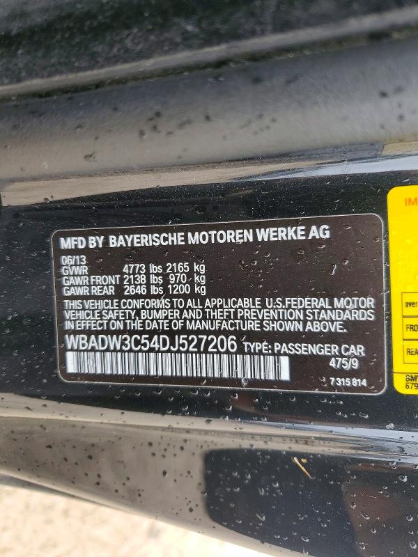 51907166 :رقم المزاد ، WBADW3C54DJ527206 vin ، 2013 Bmw 328 مزاد بيع