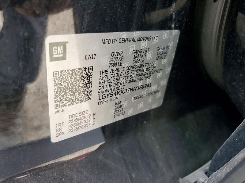 54405506 :رقم المزاد ، 1GYS4KKJ7HR369941 vin ، 2017 Cadillac Escalade مزاد بيع