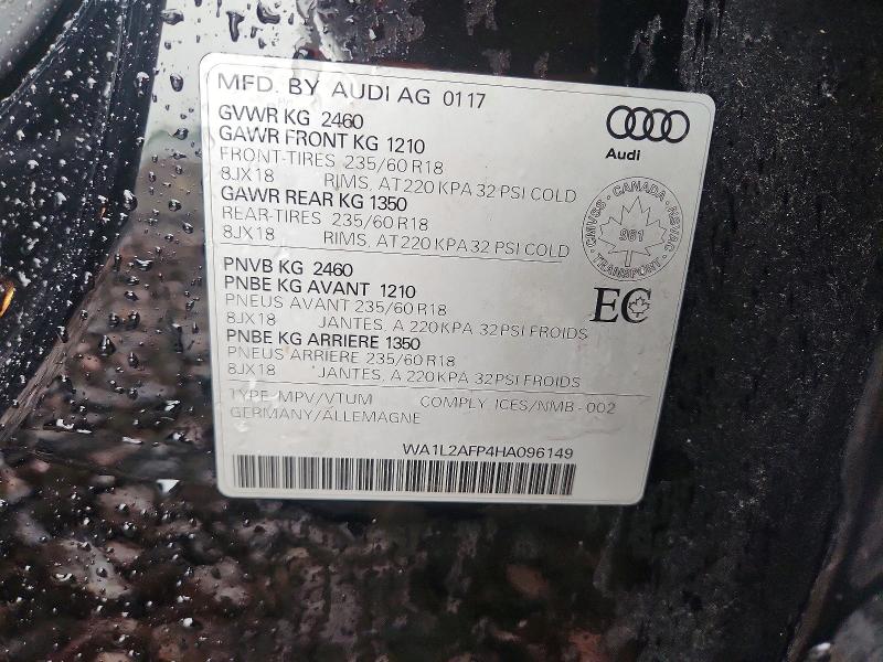 Продаж на аукціоні авто 2017 Audi Q5, vin: WA1L2AFP4HA096149, номер лоту: 53899906