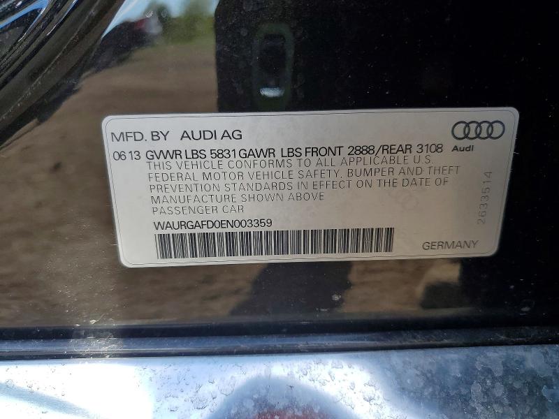 Продаж на аукціоні авто 2014 Audi A8, vin: WAURGAFD0EN003359, номер лоту: 50964656