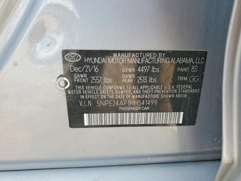 Aukcja sprzedaży 2017 Hyundai Sonata, vin: 5NPE24AF1HH541499, numer aukcji: 53595956