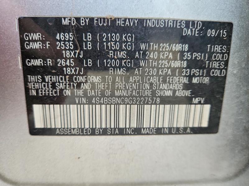 Aukcja sprzedaży 2016 Subaru Outback, vin: 4S4BSBNC9G3227578, numer aukcji: 52826696