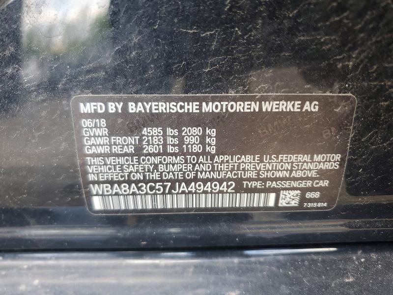 Продажа на аукционе авто 2018 Bmw 320, vin: WBA8A3C57JA494942, номер лота: 52165176