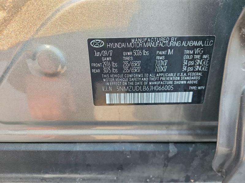 2018 Hyundai Santa Fe Sport მანქანა იყიდება აუქციონზე, vin: 5NMZUDLB6JH066005, აუქციონის ნომერი: 53318666