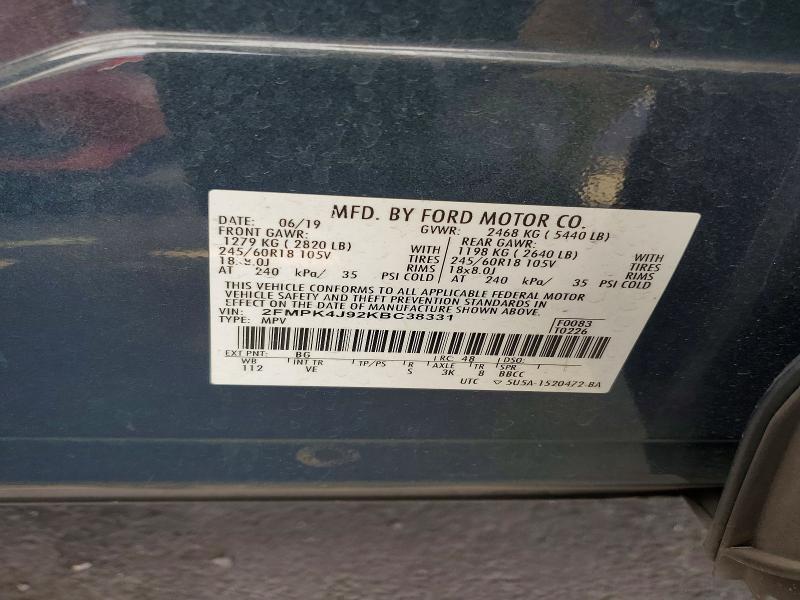 Продажа на аукционе авто 2019 Ford Edge, vin: 2FMPK4J92KBC38331, номер лота: 53528576
