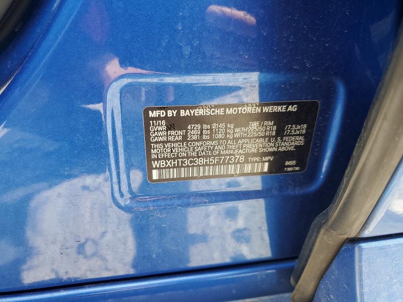 53783196 :رقم المزاد ، WBXHT3C38H5F77378 vin ، 2017 Bmw X1 مزاد بيع