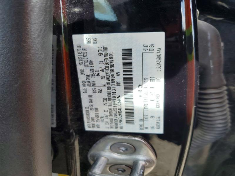 Продаж на аукціоні авто 2020 Ford Escape, vin: 1FMCU9H94LUC14474, номер лоту: 53851636