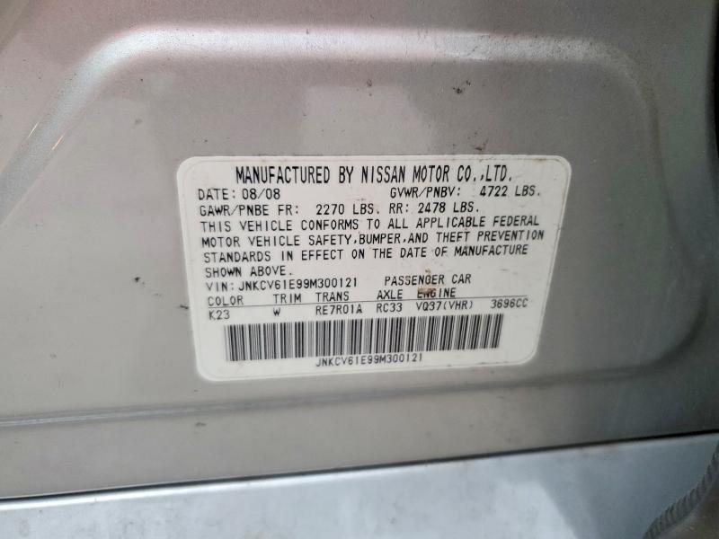 51103536 :رقم المزاد ، JNKCV61E99M300121 vin ، 2009 Infiniti G37 Sedan مزاد بيع